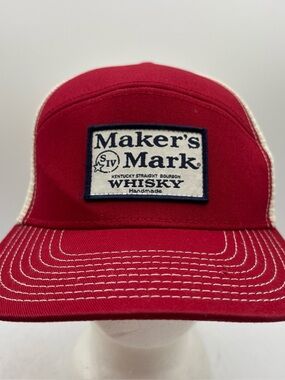 B Corp Maker’s Mark Label Patch Red/White Trapper Mesh Back SnapBack Hat OSFM